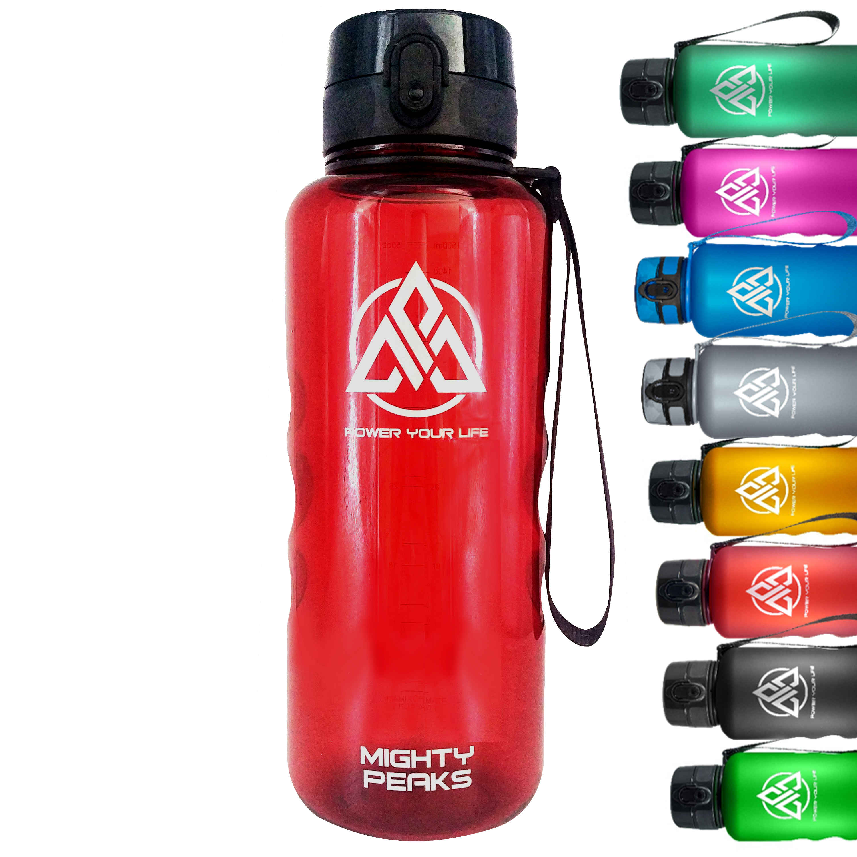 Trinkflasche mit Fruchtsieb und Tragescheschlaufe - 1500ml / Crystal Imperial Red - Flaschen