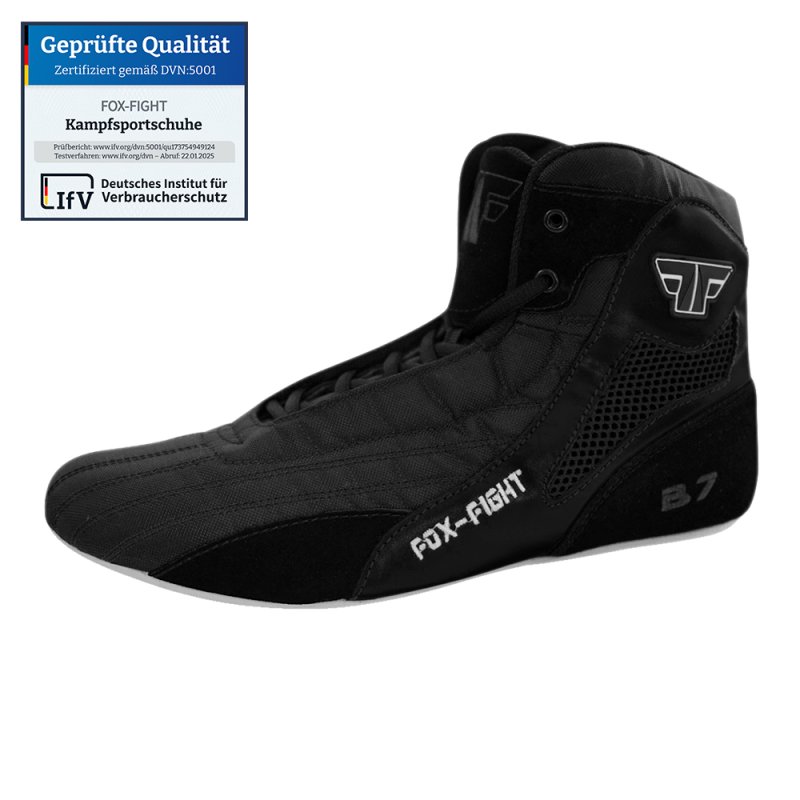 FOX-FIGHT B7 BLACK Kampfsport Schuhe aus echtem Leder 41 schwarz