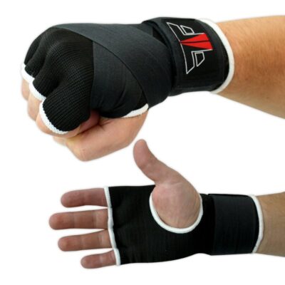 FOX-FIGHT Innenhandschuhe Innenbandagen elastisch mit Handgelenkbandagen L / XL - schwarz