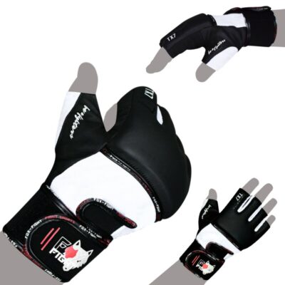 FOX-FIGHT TX7 Trainingshandschuhe aus echtem Leder S schwarz / weiss