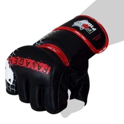 FOX-FIGHT RAVAGER MMA Handschuhe aus echtem Leder XL schwarz
