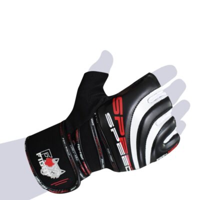 FOX-FIGHT SPEED Gel Trainingshandschuhe aus PU Leder M schwarz / weiss