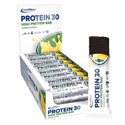 IronMaxx Protein 30 High Protein Bar - 24 x 35g Riegel im Karton (MHD-Ware) Banane (MHD: 31/05/2026)
