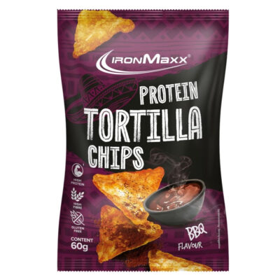 IronMaxx Protein Tortilla Chips 2.0 - 1 x 60g (MHD-Ware) BBQ (MHD: 30/06/2026)
