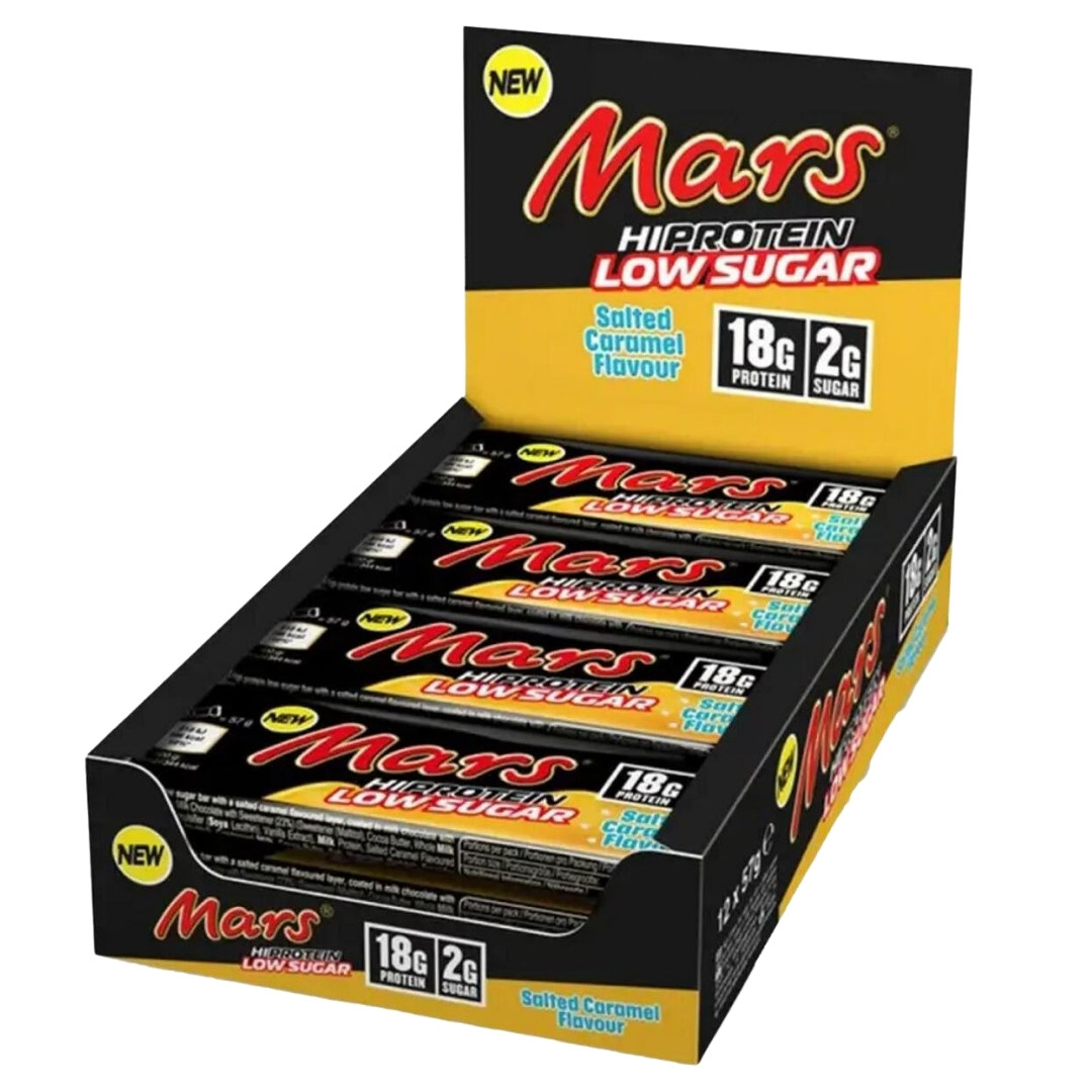 Mars Hi Protein Low Sugar Bar - 12x55g im Karton (MHD-Ware) Salted Caramel (MHD: 14/08/2026)