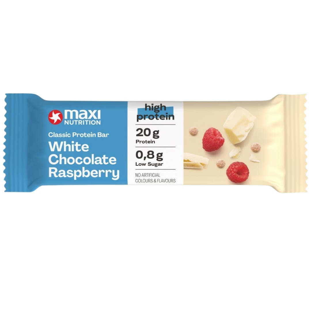 Maxi Nutrition Classic Protein Bar - 1 x 40g White Chocolate Raspberry