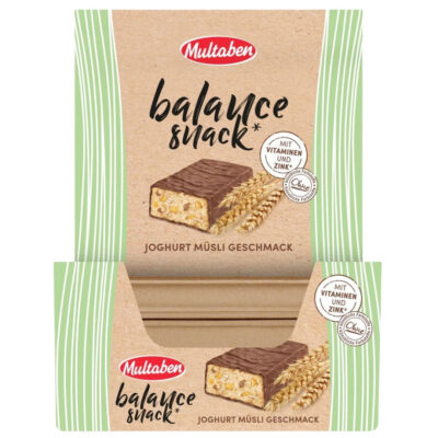 Multaben Balance Snack - 18x38g Riegel im Karton (MHD-Ware) Joghurt Müsli (MHD: 08/07/2026)