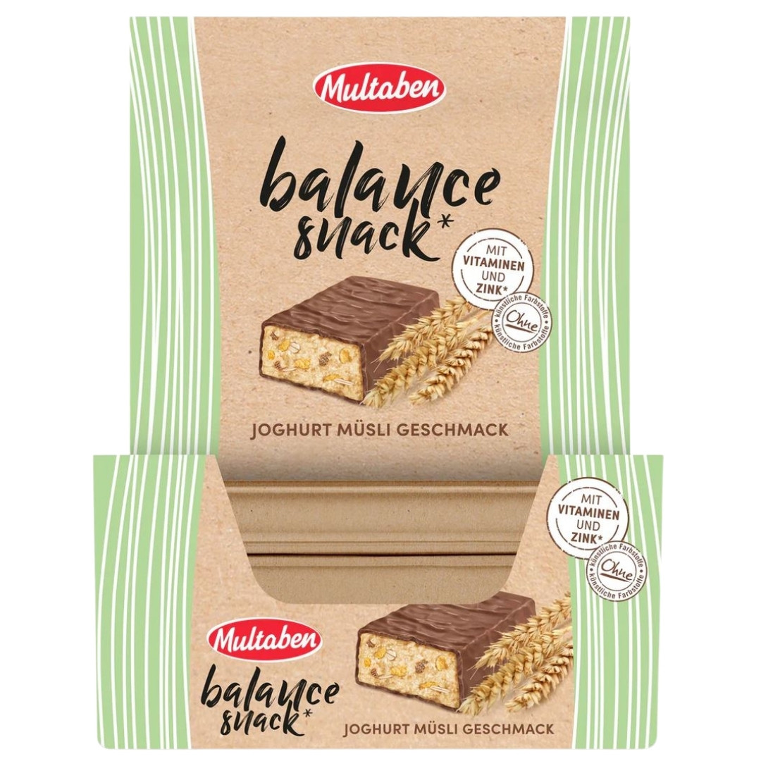 Multaben Balance Snack - 18x38g Riegel im Karton (MHD-Ware) Joghurt Müsli (MHD: 08/07/2026)