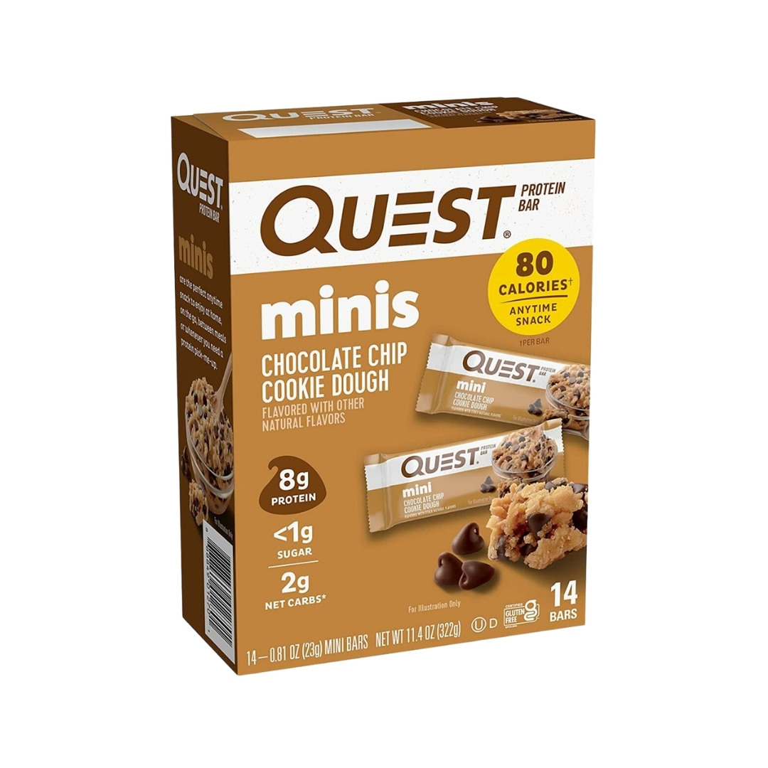 Quest Nutrition Mini Bars - 14x23g im Karton Chocolate Chip Cookie Dough (MHD: 15/07/2026)