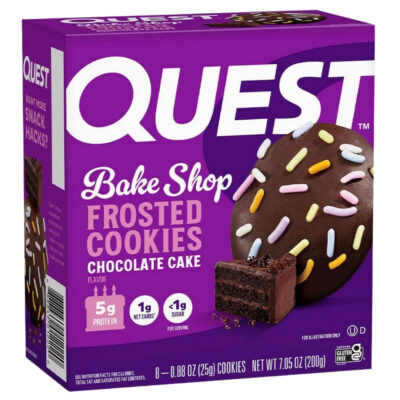 Quest Nutrition Frosted Cookies - (MHD-Ware) - 8x25g im Karton Chocolate Cake (MHD: 28/07/2026)